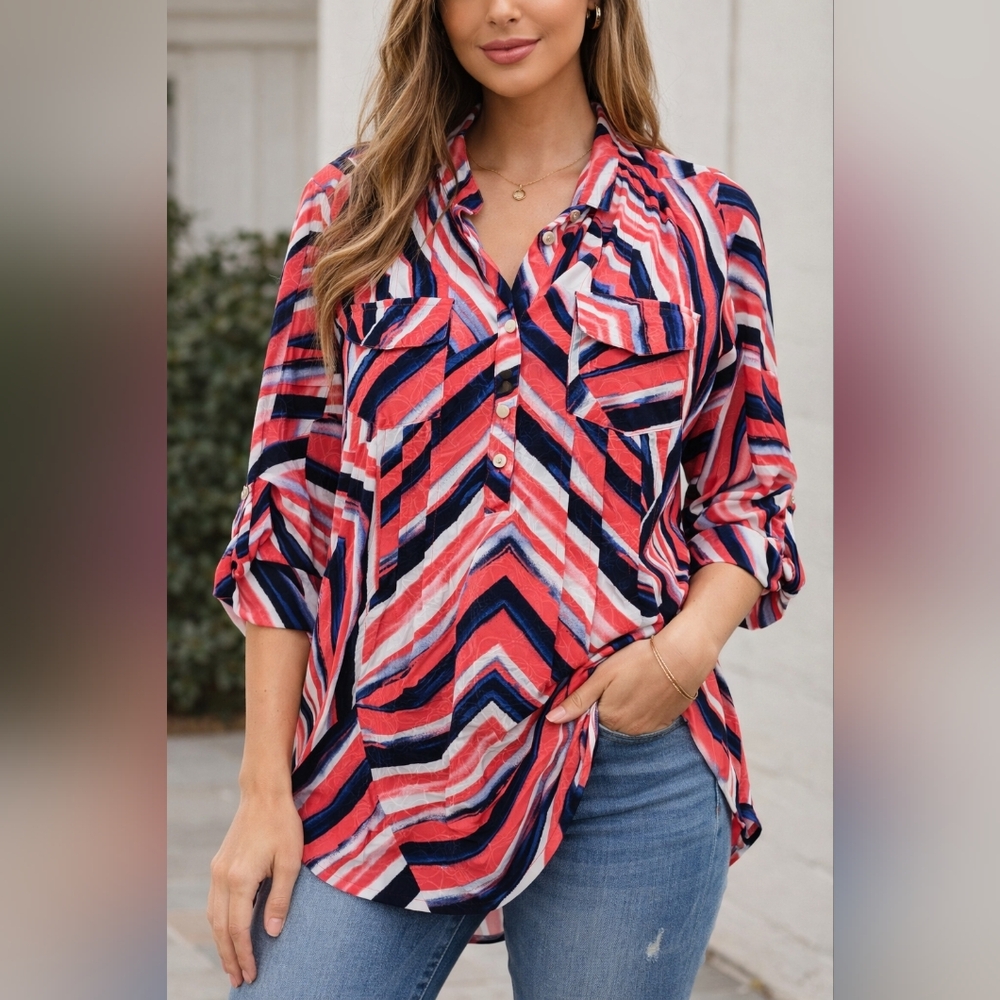 Vibrant Women's Button Down Shirt